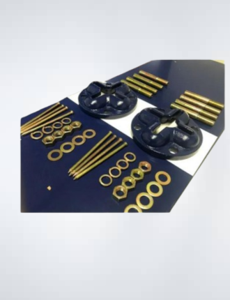 Anchor pot combo with 4 slots and bolts for auto body floor system.
