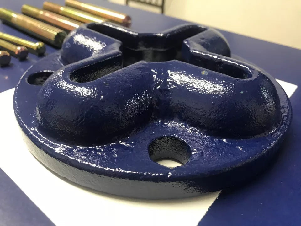 Anchor pots in various colors for auto body repair systems.
