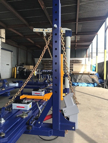 Auto Body Frame Machine with Drive-On Ramps
