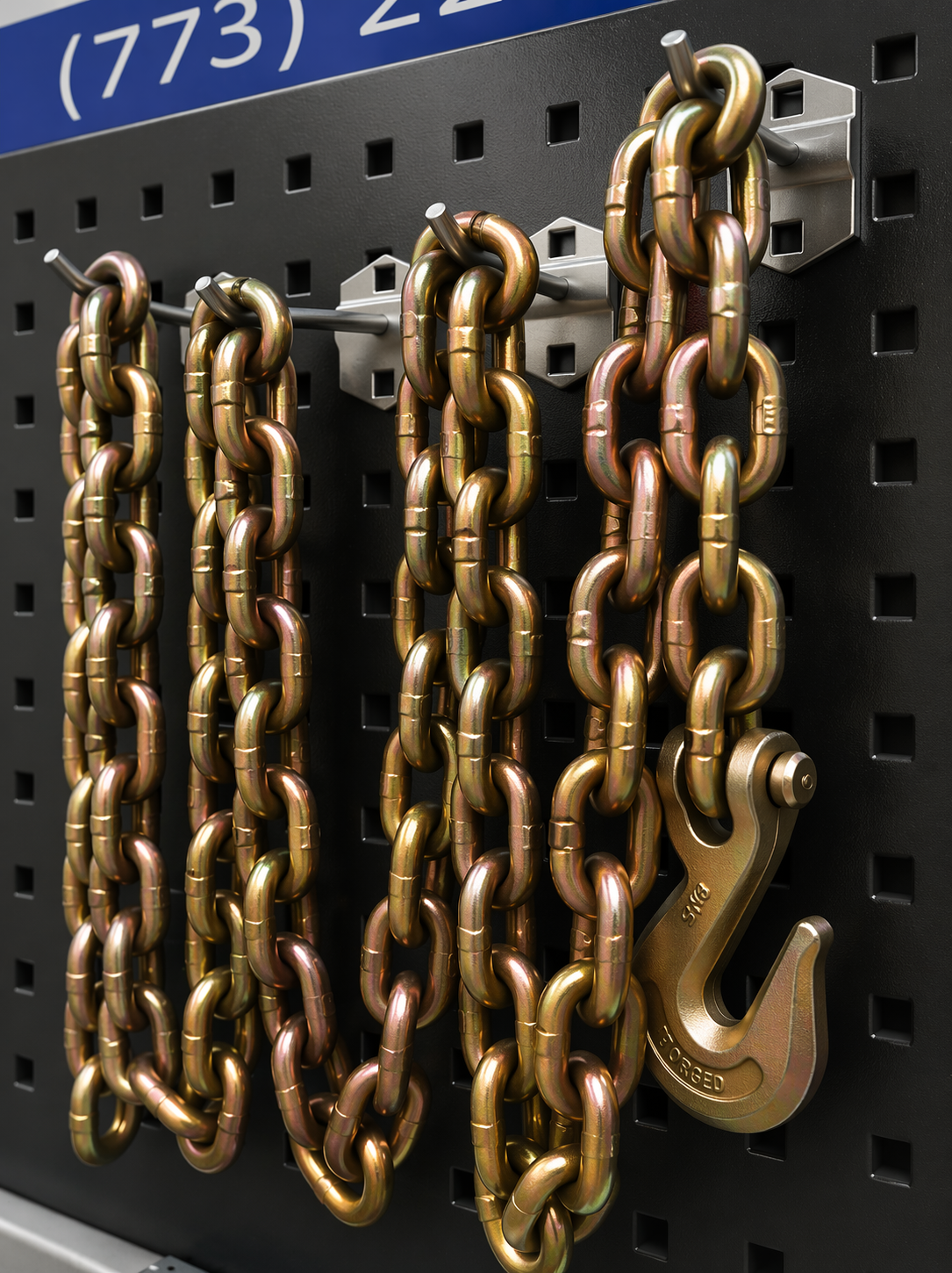 SET#69 Frame Machine Chain with Grab Hook 26400 Capacity 8 FT FEET Long Chain