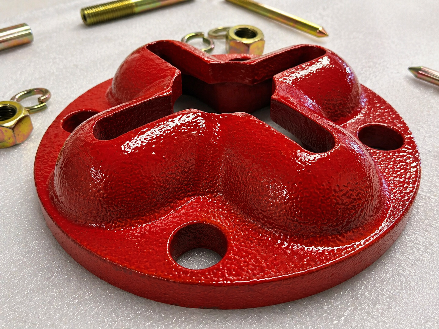 AUTO BODY FRAME MACHINE FLOOR ANCHOR POT WITH 4 CHAIN LOCKING SLOTS BOLTS