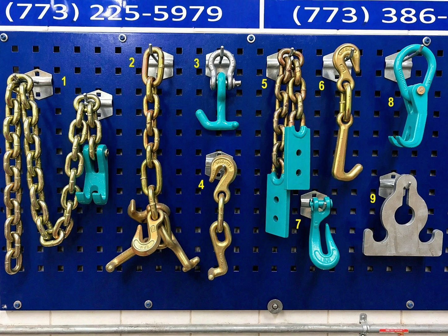 Set# 115 AUTO BODY FRAME MACHINE HEAVY DUTY 9 PIECE TOOL CHAIN SET
