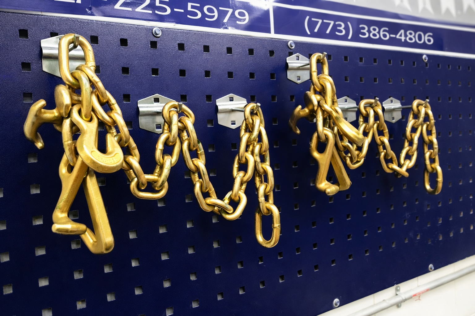 SET#56 - 2 Piece Mo Clamp Style 3 Chain RTJ Hook Frame Machine TOW TRUCK WRECKER