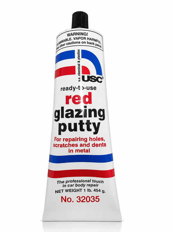Red Glazing Putty 1 lb.Tube U.S.Chemical & Plastics 32035 USC Auto Body fillers
