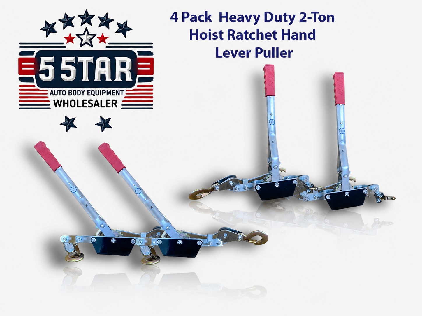 4-Pack Heavy Duty 2-Ton Hoist Ratchet Hand Lever Puller