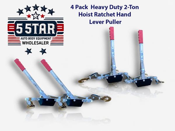 4-Pack Heavy Duty 2-Ton Hoist Ratchet Hand Lever Puller