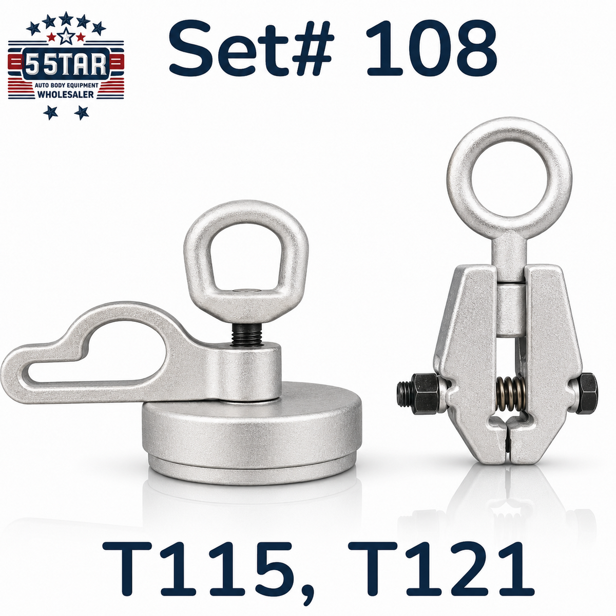Set#108 MO Clamp Style Strut Tower Puller + Jr pulling Clamp Auto Body Frame Machine
