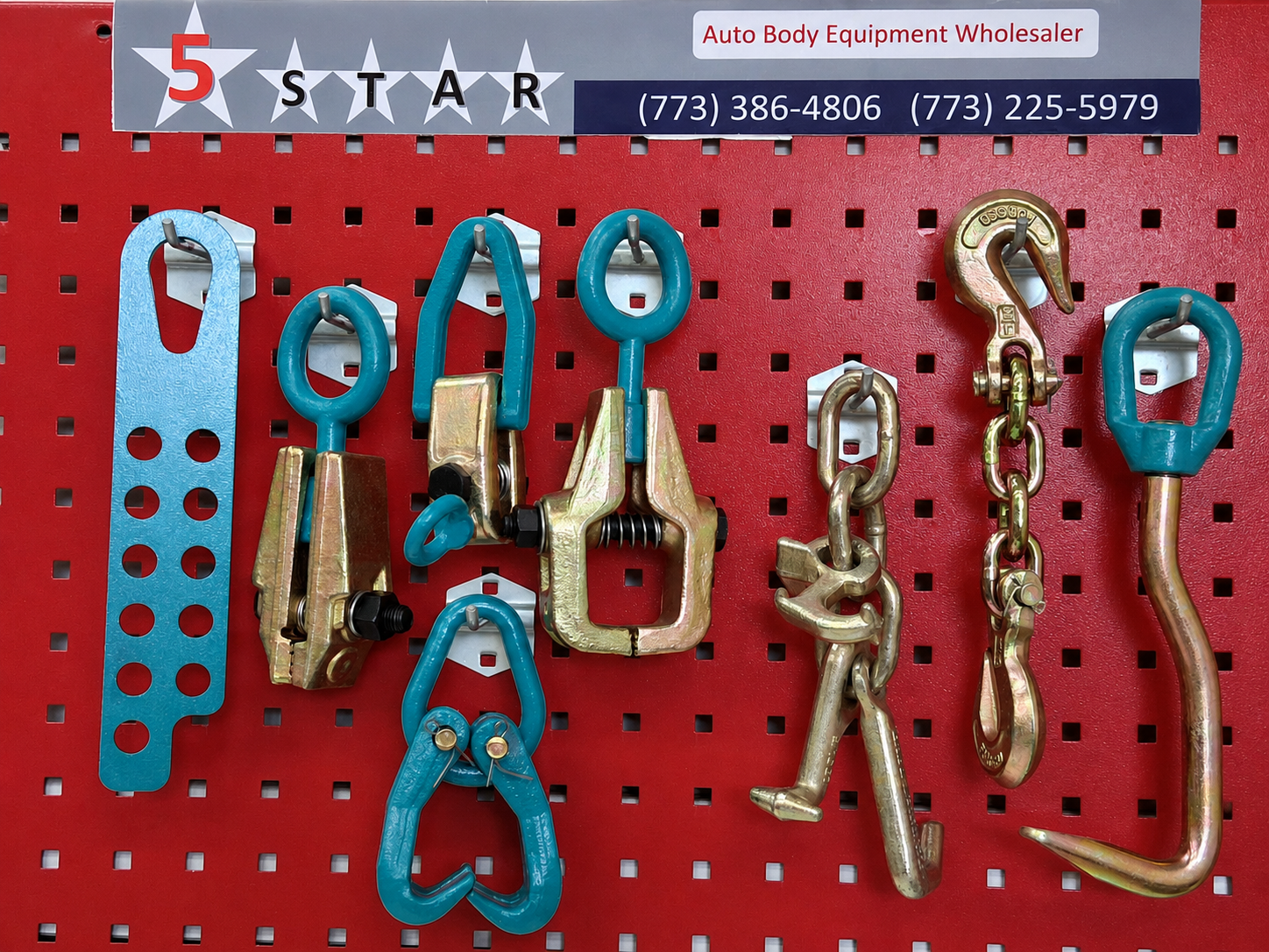 SET#13 - 8 PIECE AUTO BODY FRAME MACHINE TOOLS AND CLAMP CHAIN SPECIAL PRICING