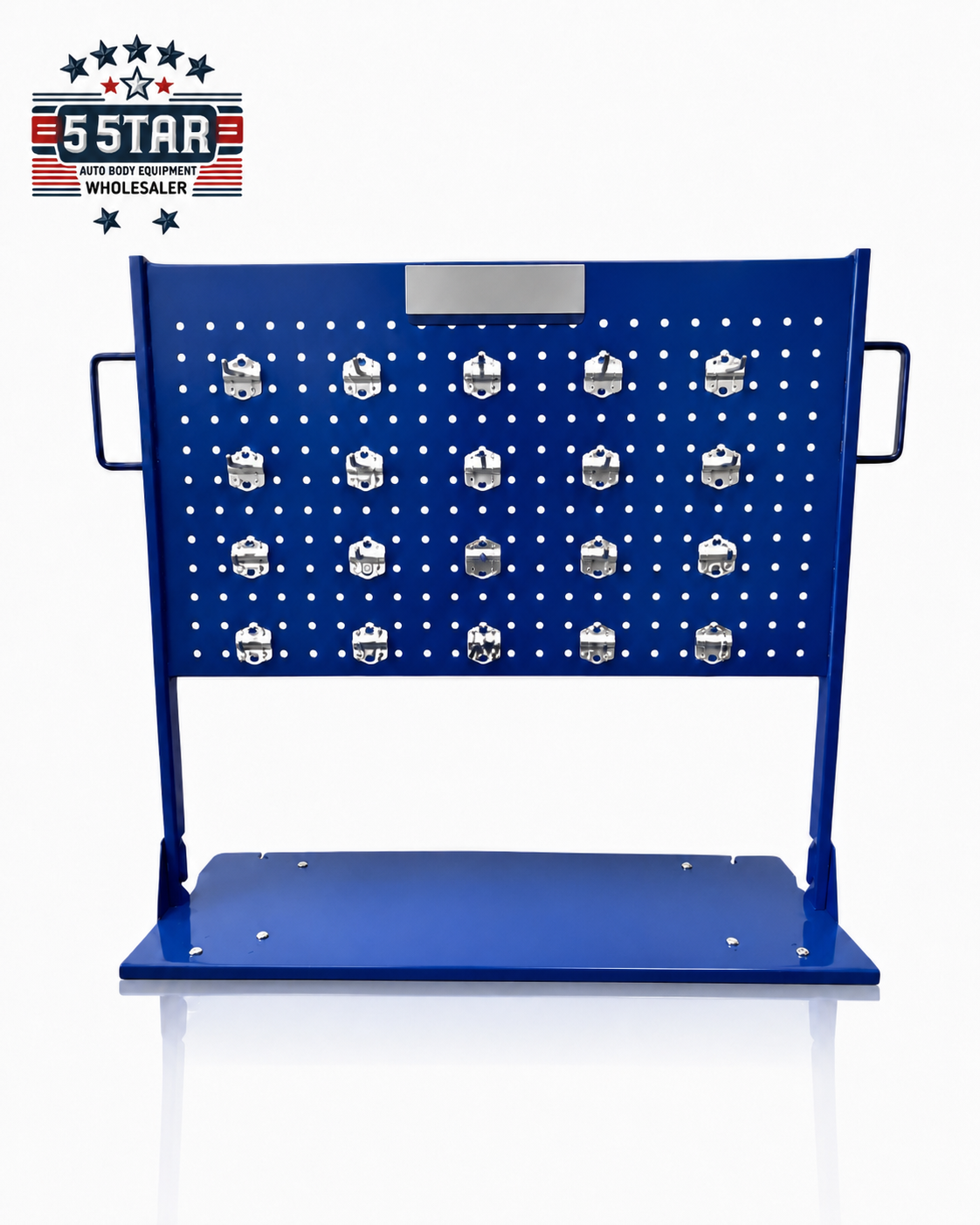 AUTO BODY FRAME MACHINE TOOLS AND CLAMPS PORTABLE TOOL CART WITH 20 HANGERS!!.