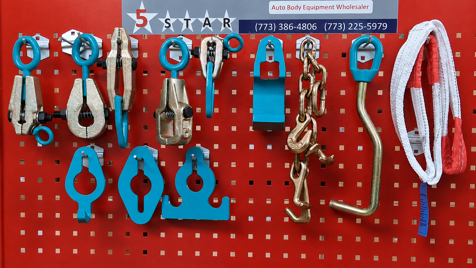 Set #118 Heavy-Duty 12-Piece Auto Body Frame Machine Tool & Chain Kit
