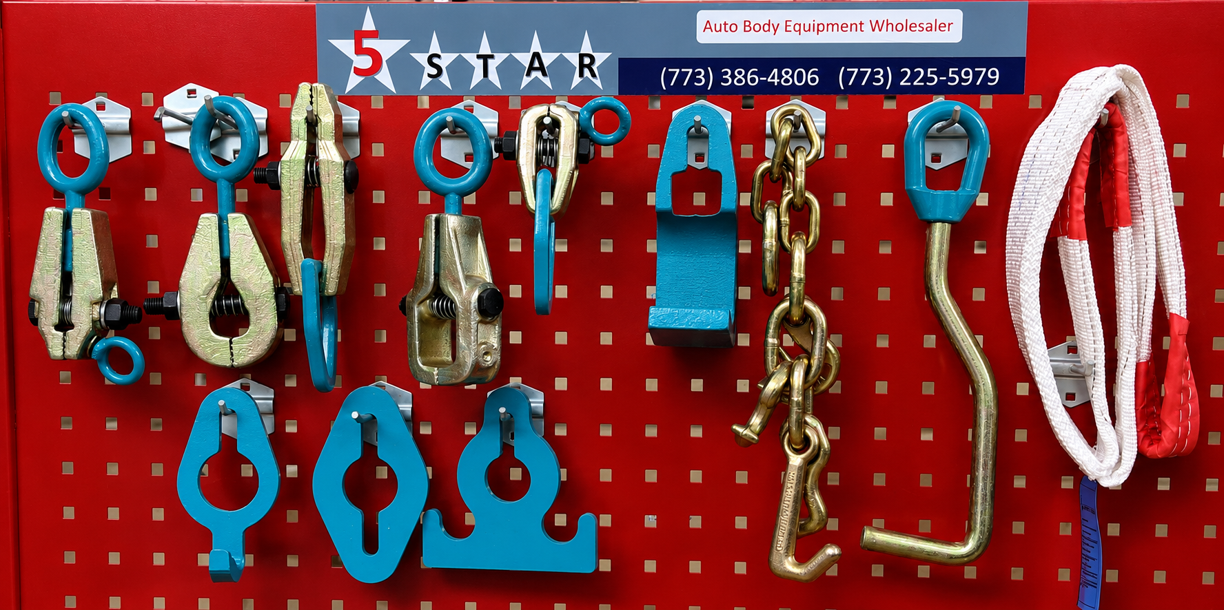 Set #118 Heavy-Duty 12-Piece Auto Body Frame Machine Tool & Chain Kit