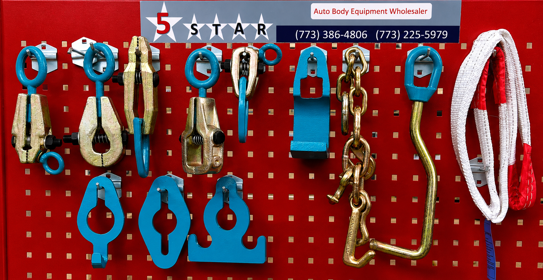 Set #118 Heavy-Duty 12-Piece Auto Body Frame Machine Tool & Chain Kit