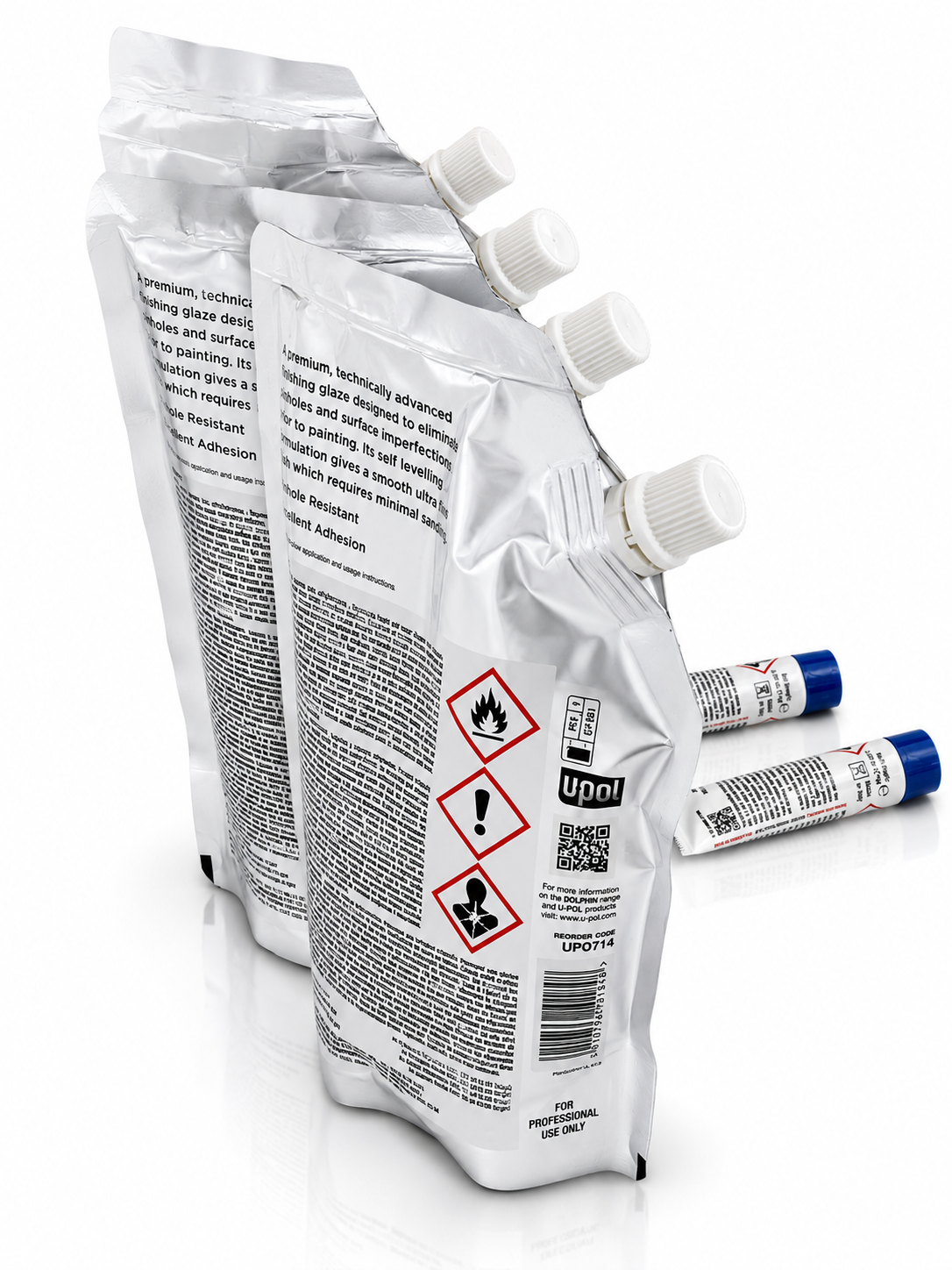 4 Bags U-POL 714 Dolphin Putty Pourable Finishing Glaze Filler 440 ml UP0714