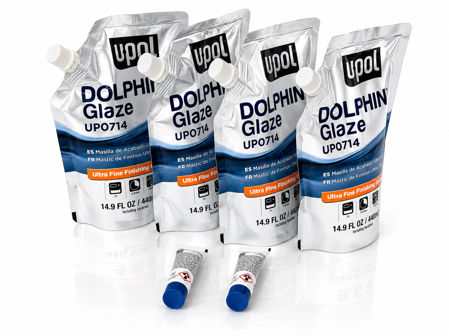 4 Bags U-POL 714 Dolphin Putty Pourable Finishing Glaze Filler 440 ml UP0714