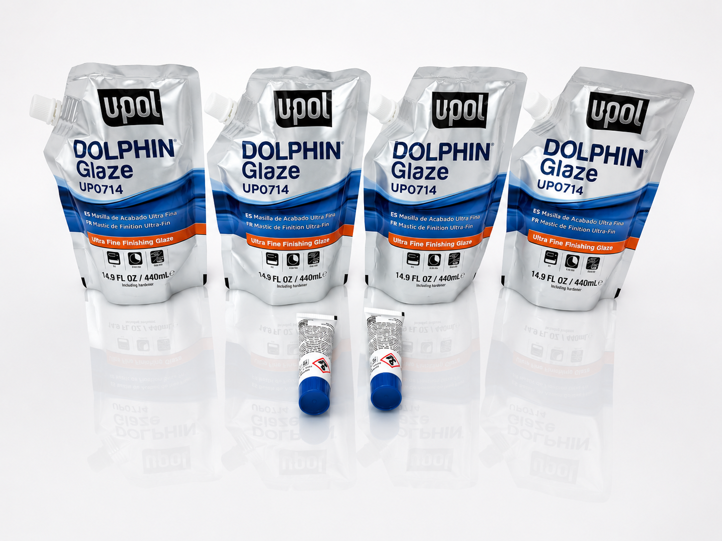 4 Bags U-POL 714 Dolphin Putty Pourable Finishing Glaze Filler 440 ml UP0714