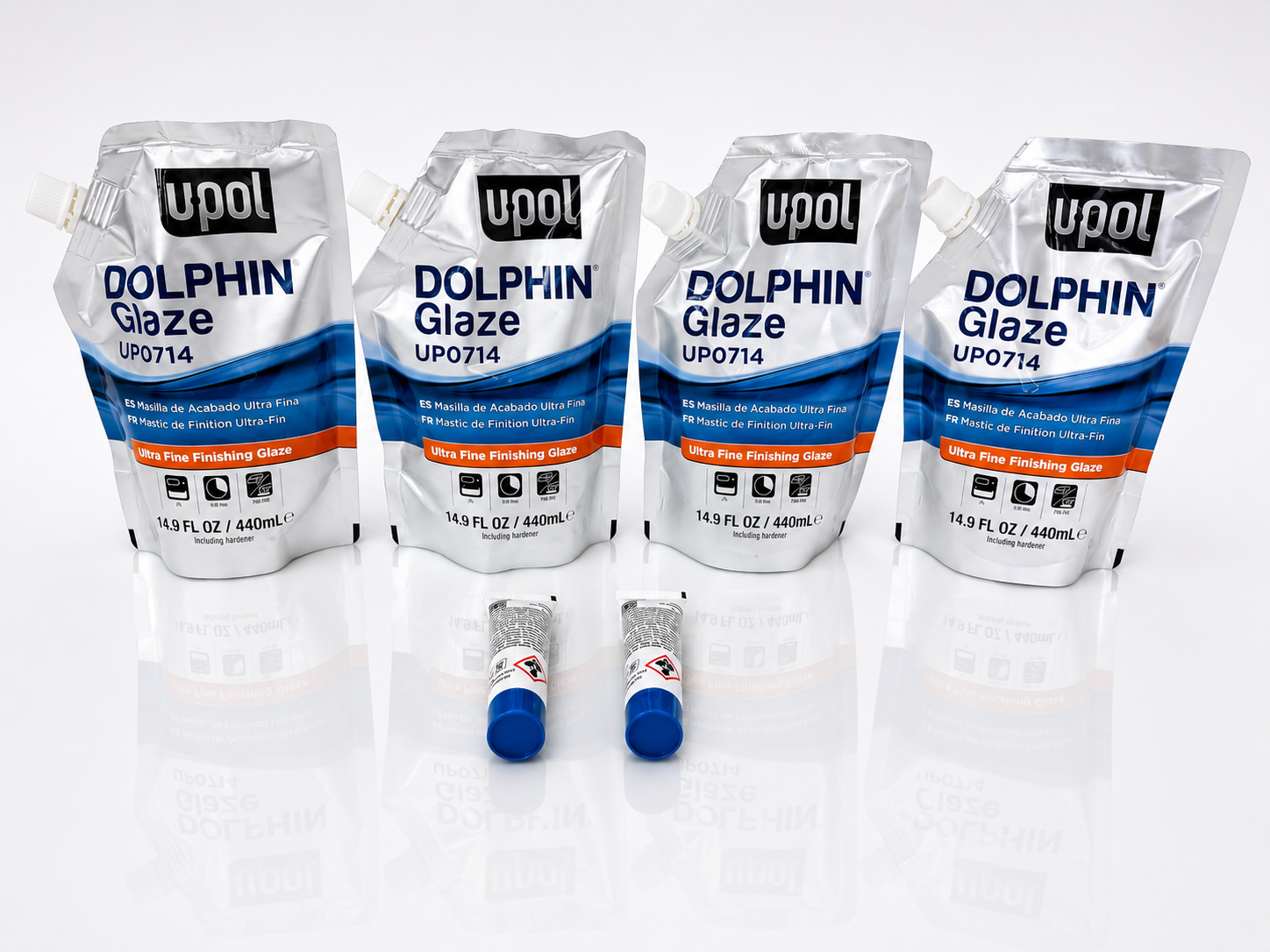 4 Bags U-POL 714 Dolphin Putty Pourable Finishing Glaze Filler 440 ml UP0714