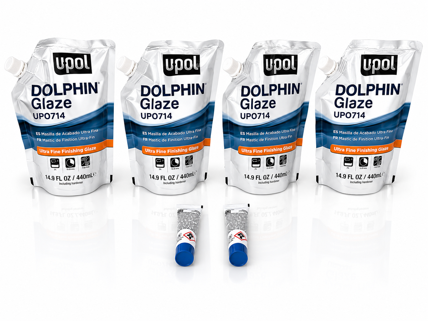 4 Bags U-POL 714 Dolphin Putty Pourable Finishing Glaze Filler 440 ml UP0714