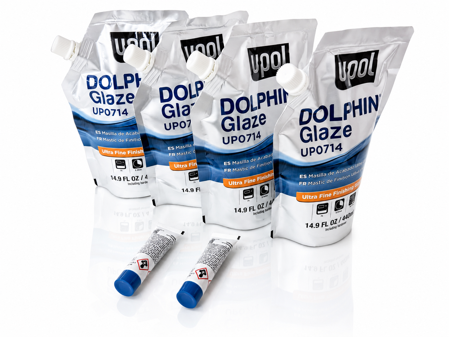 4 Bags U-POL 714 Dolphin Putty Pourable Finishing Glaze Filler 440 ml UP0714