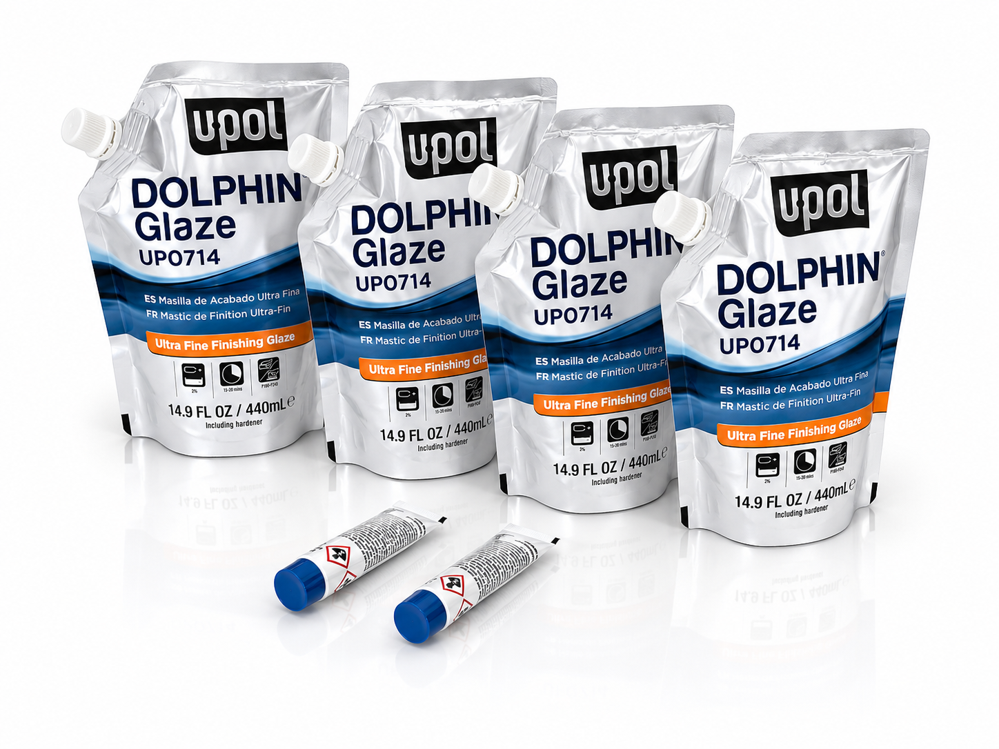 4 Bags U-POL 714 Dolphin Putty Pourable Finishing Glaze Filler 440 ml UP0714