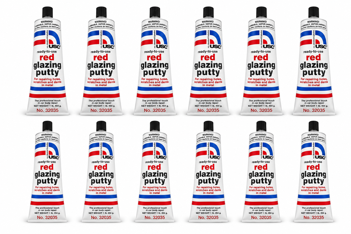 12x Red Glazing Putty 1 lb.Tube USC Chemical & Plastics 32035 Auto Body fillers