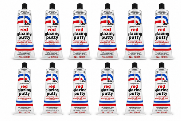 12x Red Glazing Putty 1 lb.Tube USC Chemical & Plastics 32035 Auto Body fillers
