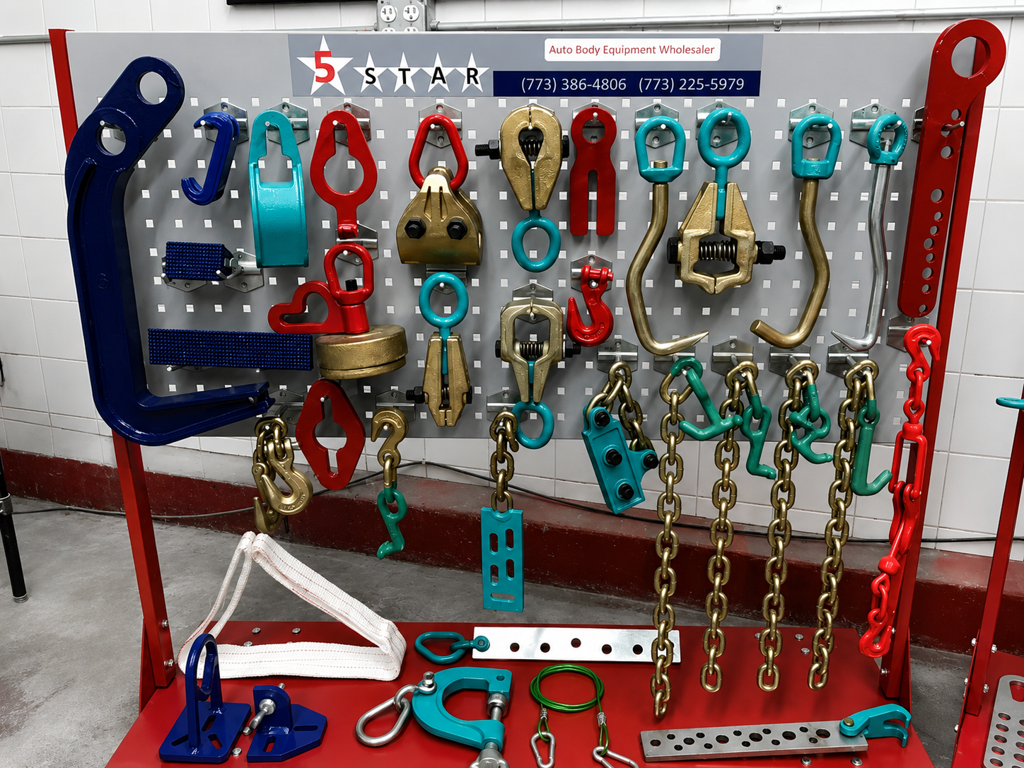 SET#65 - 65 PIECE HEAVY DUTY AUTO BODY FRAME MACHINE PULLING TOOLS & CLAMPS JACK