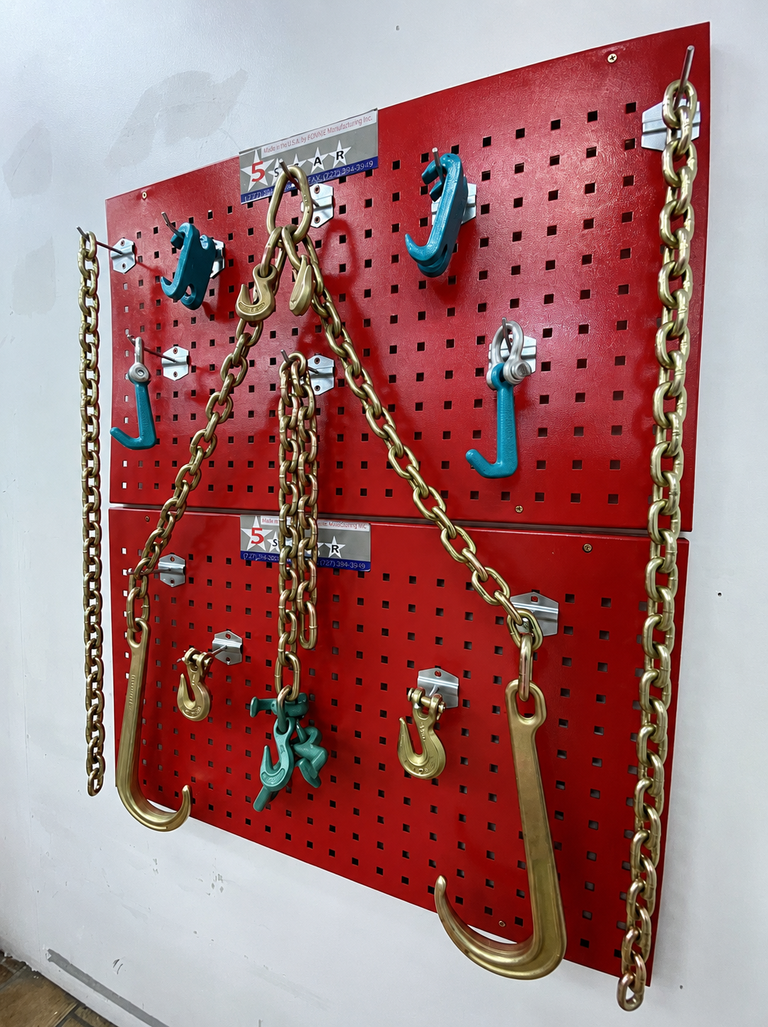 SET#14 - N711-8 G70 V Chain Large J hooks flatbed tow truck wrecker V BRIDLE