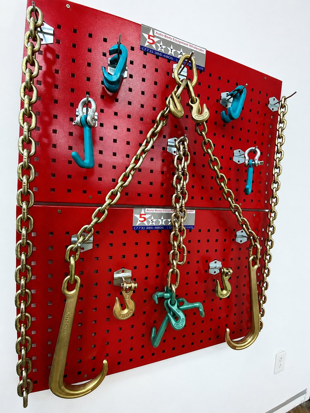 SET#14 - N711-8 G70 V Chain Large J hooks flatbed tow truck wrecker V BRIDLE