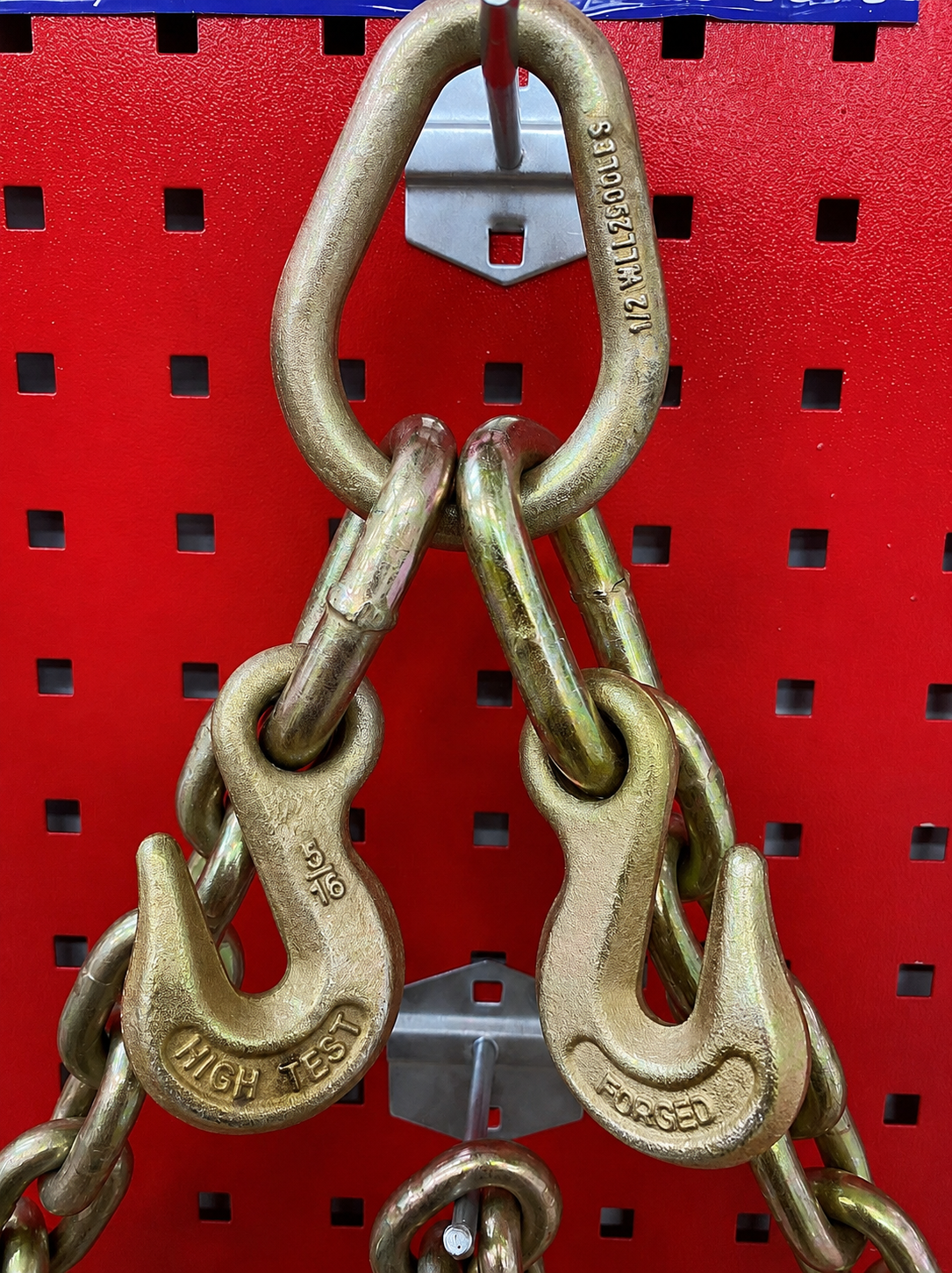 SET#14 - N711-8 G70 V Chain Large J hooks flatbed tow truck wrecker V BRIDLE