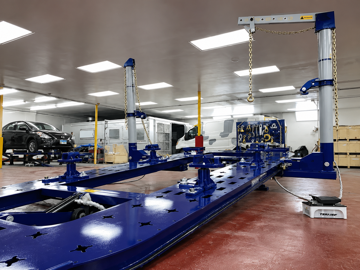 FREE SHIPPING NEW 20 FEET LONG 2 TOWERS HEAVY DUTY AUTO BODY FRAME MACHINE