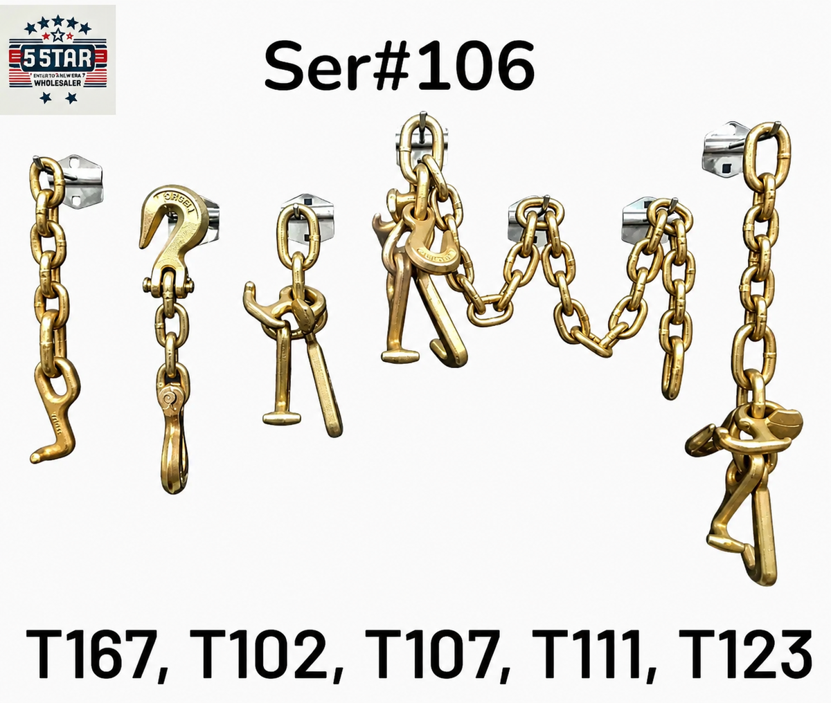 Set# 106 Mo Clamp Style 5 PIECE TOOLS PACKAGE FRAME MACHINE TOWING TOW TRUCK WRECKER