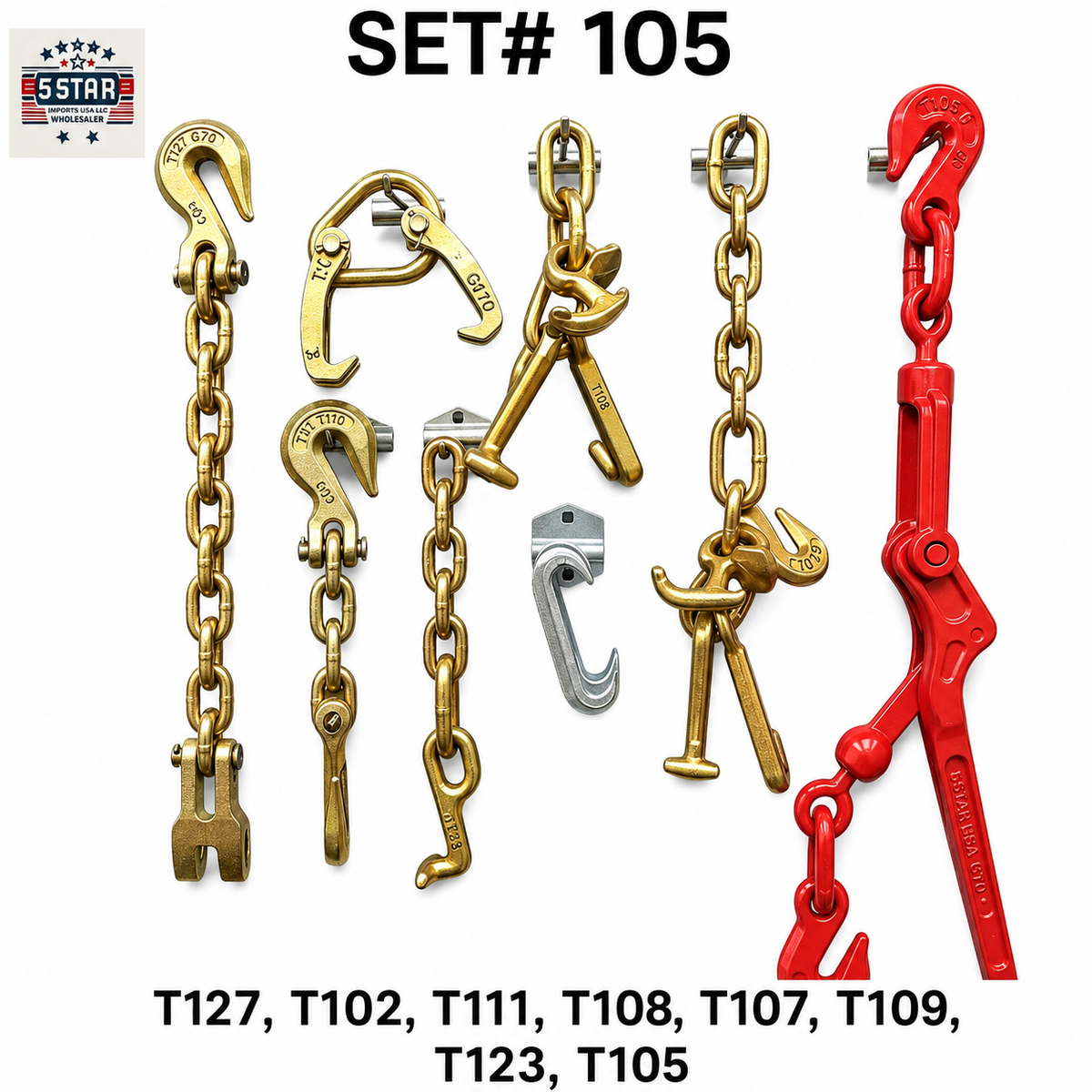 Set#105 Mo Clamp Style 8 PIECE TOOLS TOW TRUCK WRECKER TOWING TOOLS FRAME MACHINE