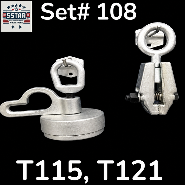 Set# 108 MO Clamp Style Strut Tower Puller + Jr pulling Clamp Auto Body Frame Machine