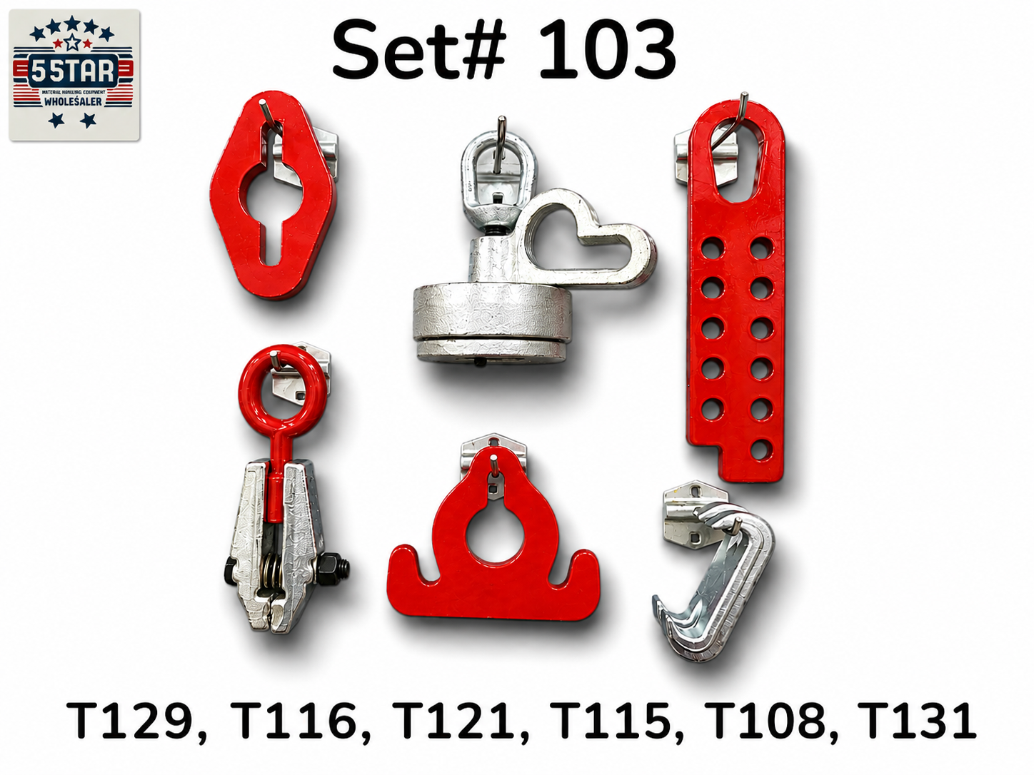 Set# 103 MO CLAMP STYLE 4048,1100, 2450, 4120, 0300 AUTO BODY FRAME MACHINE 6 PIECE TOOLS