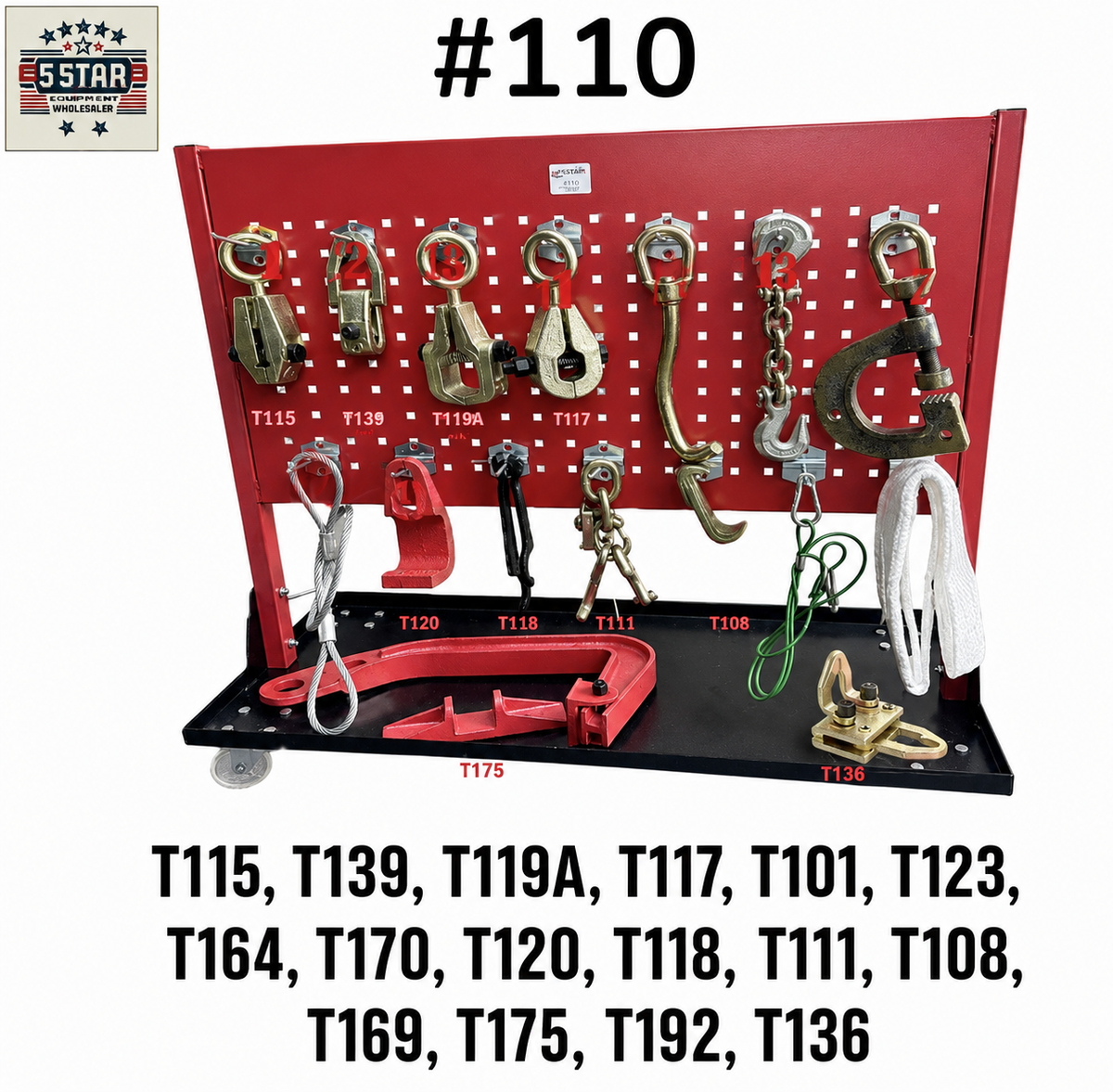 Set#110 16pcs Deluxe Auto Body Frame Repair Pulling Clamp & Chassis Dent Puller Hook Set