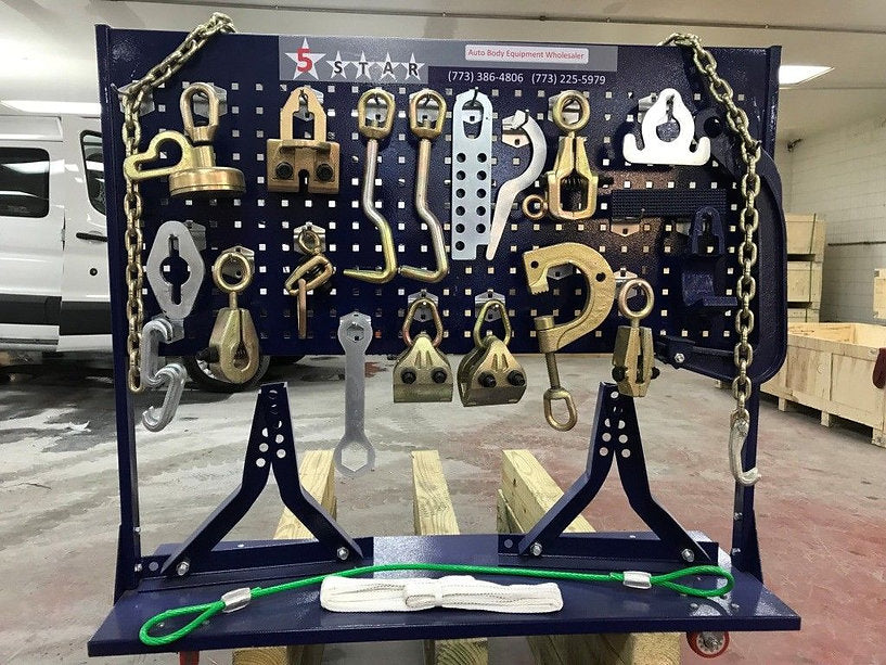 Clear floor design frame machine for easy vehicle repair