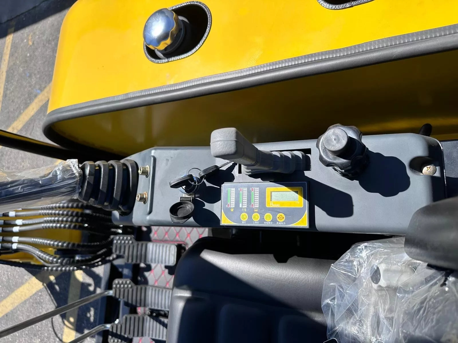 Close-Up of Hydraulic System on Excavator