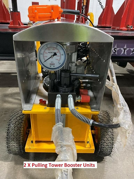 Demonstration of the 360-degree pulling range for frame repairs.