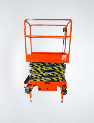 Electric scissor lift in action
