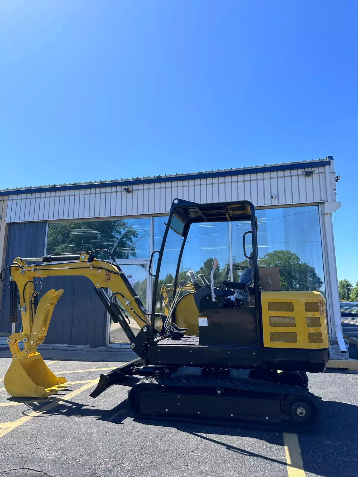 Excavator Being Prepared for Shipping