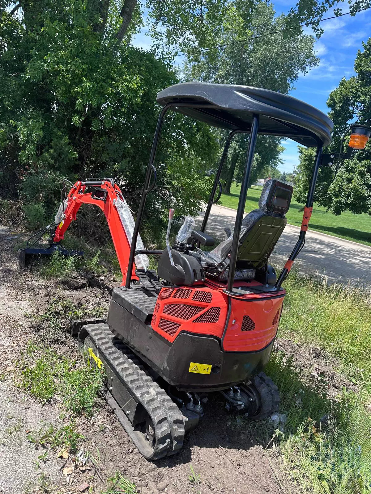 Excavator in Action on Job Site
