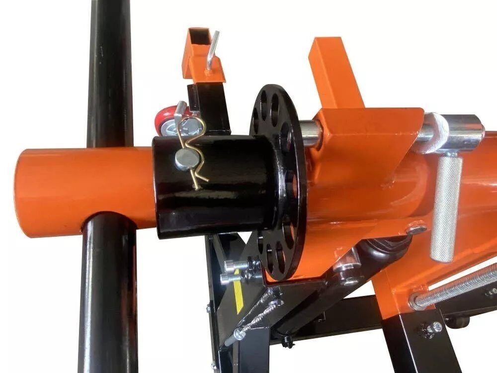 Four 16" mounting arms on car rotisserie
