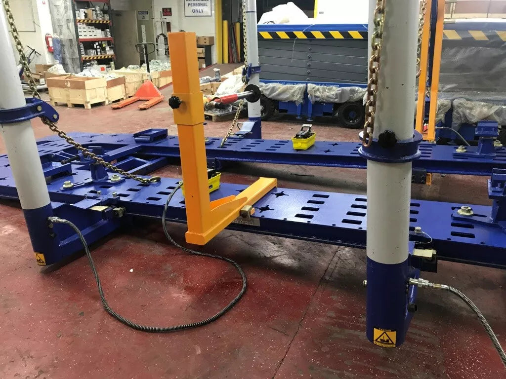 Free 3-ton frame jack included with automotive frame rack package
