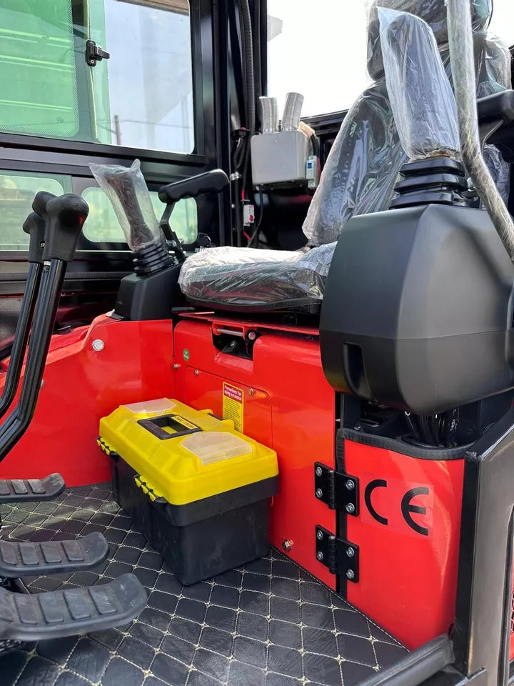 Mini Excavator parked on construction site