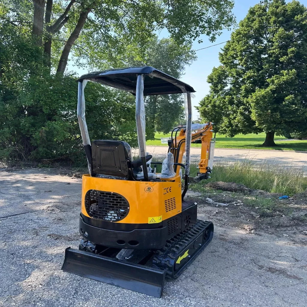 Mini Excavator with Bucket Attachment
