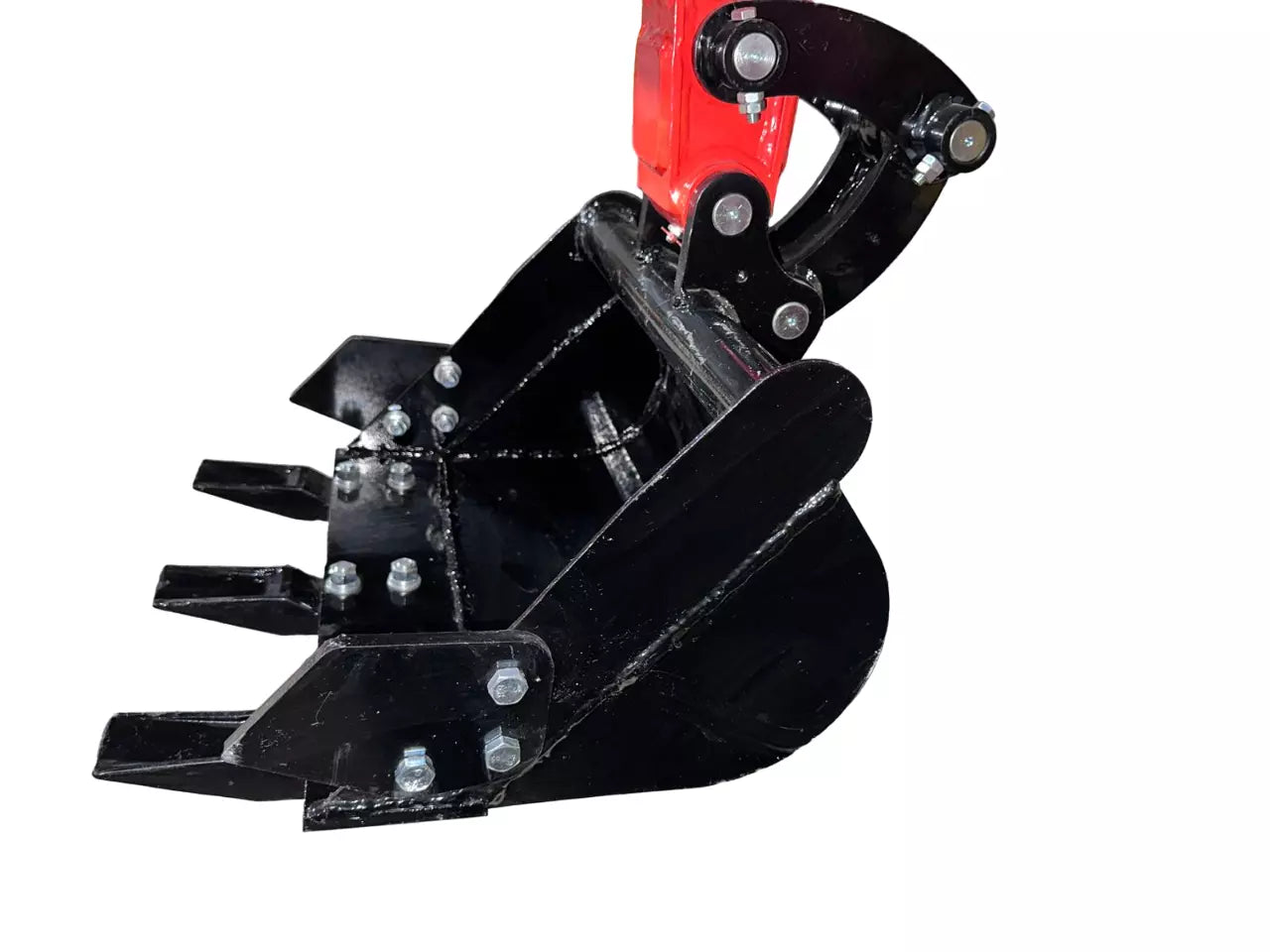 Mini excavator with auger attachment for versatile digging