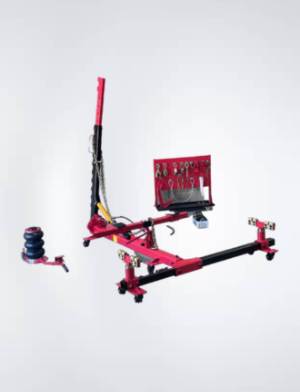 Portable auto body frame puller for efficient frame straightening