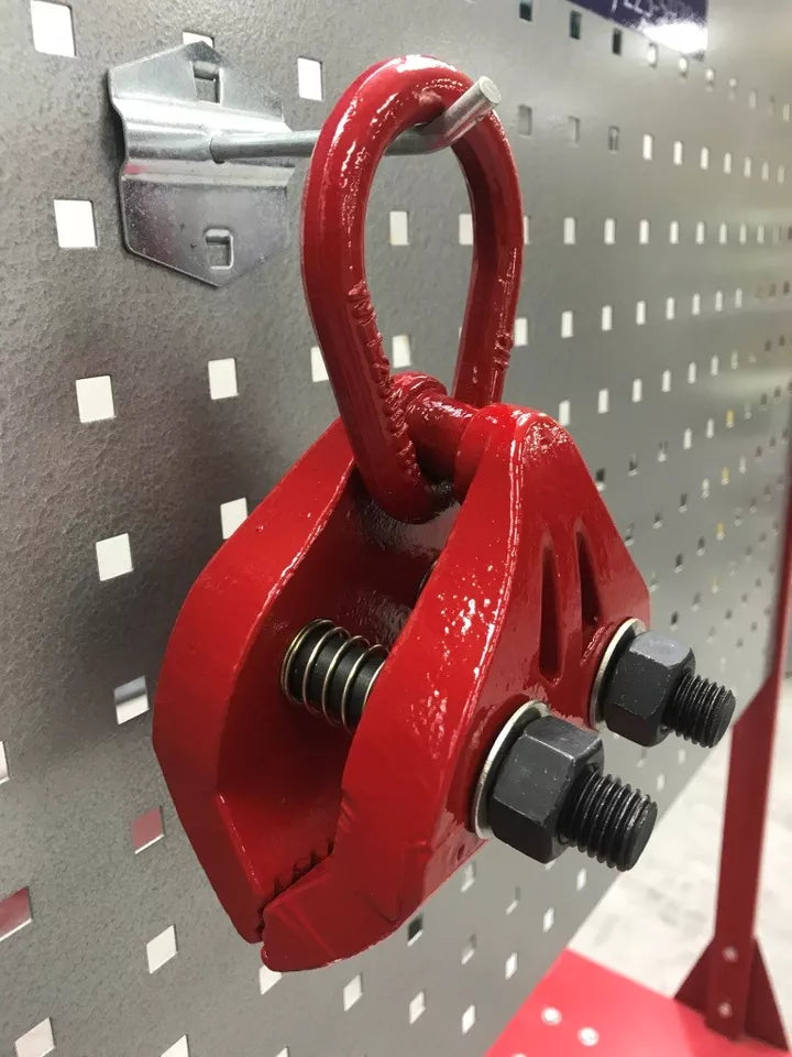 Pull Clamp in Action for Auto Body Repair Task
