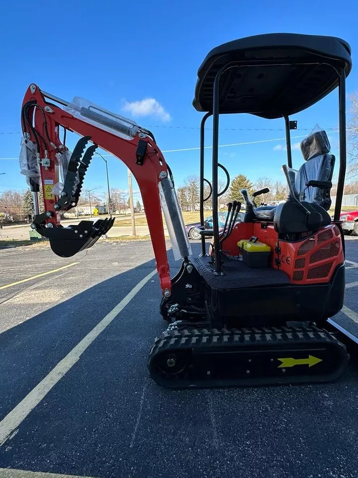 Rear view of the Kubota STR300 Mini Excavator engine compartment
