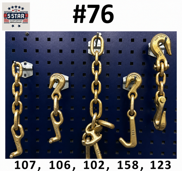 SET#76 Mo Clamp Style 4145 5 Pcs GRAB HOOK TOWING RJT TOOLS TOW TRUCK WRECKER